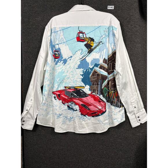 Robert Graham Shirt Mens 3XL What A Trip Classic Fit Stretch Graphic RF231043CF - Picture 2 of 14